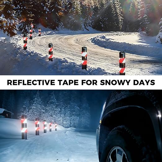 SWRT 2 Inch X 30 FT Reflective Tape Outdoor Waterproof Red & White Reflective Tape Strong Adhesive Caution Hazard Warning Tape Reflector Conspicuity Tape for Trailer Sign