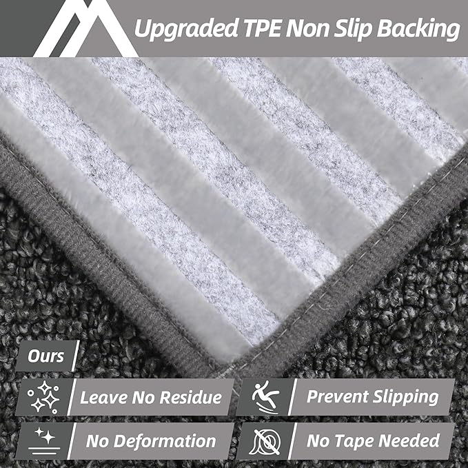 COSY HOMEER Edging Stair Treads Non-Slip Carpet Mat 28inX9in Indoor Stair Runners for Wooden Steps, Edging Stair Rugs for Kids and Dogs, 100% Polyester TPE Backing (10pc, Black)