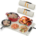 Electric Warming Mat for Food (2-Pack)-Full Surface Fast Heating Silicone Warmer Tray with 3-Level Temperature, Auto-Off, Raised Feet for Table Protection, for Gatherings, Parties,Home Buffet