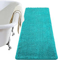 LOCHAS Luxury Bathroom Rug Shaggy Bath Mat 24 x 70 Inch, Washable Non Slip Bath Rugs for Bathroom Shower, Soft Plush Chenille Absorbent Carpets Mats, Teal Blue