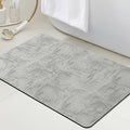 Ultra Thin Bath Mat, Upgrade Backing Non Slip Thin Bath Mats Fit Under Door, Quick Dry Ultra Absorbent Bathroom Rugs, Machine Washable Bath Rugs for Bathroom, Bathtub, Light Gray/Marble/24"x17"