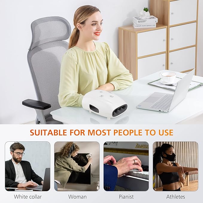 Snailax Hand Massager with Heat and Compression, for Arthritis, Carpal Tunnel and Finger Numbness, FSA Eligible, Cordless Electric Hand Massager for Palm & Wrist Circulation, Ideal Gifts for Women/Men