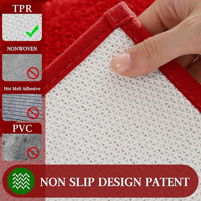 Christmas Bathroom Rug 36"x24", Extra Soft Absorbent Microfiber Thick Plush Fluffy Bathroom Rugs, Non-Slip Backing, Machine Washable Bath Rugs, Holiday Xmas Decor Indoor Bath Mats, White, Xmas Bell