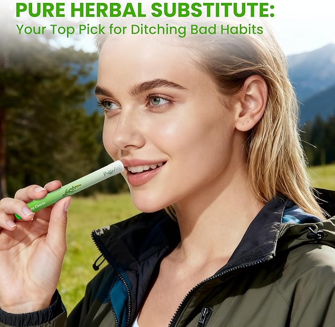 Herbal Diffuser with Extracts of Mullein, Thyme & Mint + Air Inhaler with Mullein Essential Oils, Nicotine-Free Smokeless – 2 Pcs | Reduce Cravings & Fatigue, Lung Comfort & Breathing Support