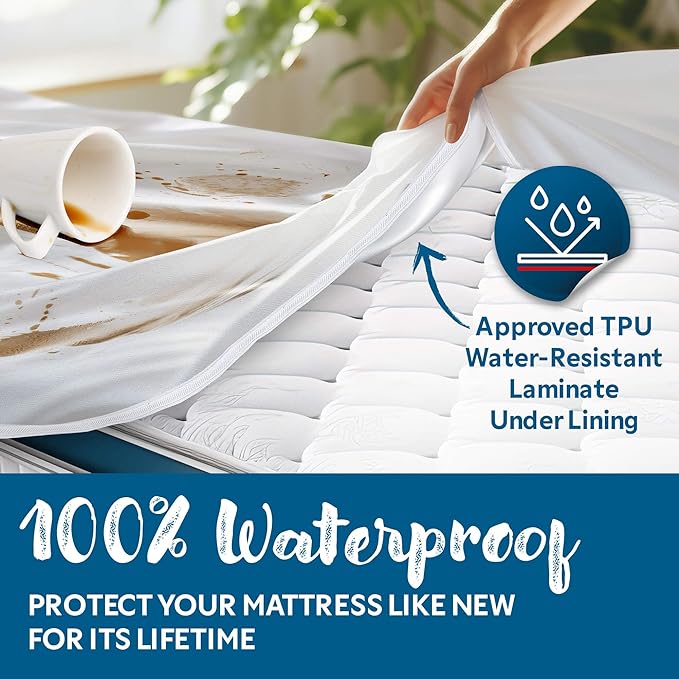 Guardmax Jersey Knitted Twin Zippered Mattress Encasement - Waterproof & Bed Bug Proof Mattress Protector - Comfortable, Soft, and Noiseless Zippered Bedding - Dust Mite Proof (39 x 75 x 10)