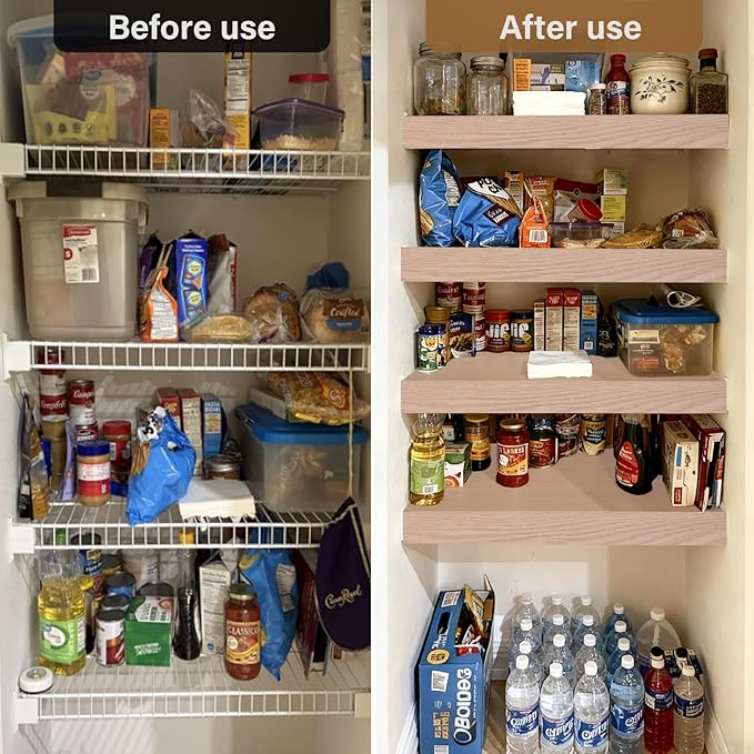 Wire Rack Covers, 24*12 Inch Shelf Covers for wire Shelving, Easy to Cut Closet Wires Shelf Cover-0.31 inch Thick(Not Wood) Moisture Resistant Durable Shelves Cover, Easy Install for Pantry, Kitchen