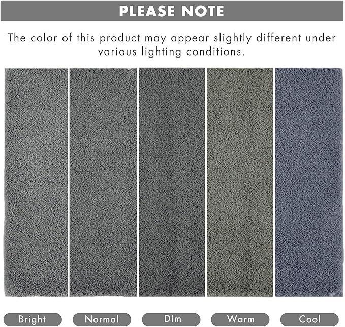 Madison Park Marshmallow Bathroom Rug Non Slip, Luxrurious Plush Bath Mat, Absorbent, Quick Dry, Spa Design Bath Room Décor, 24x72, Grey