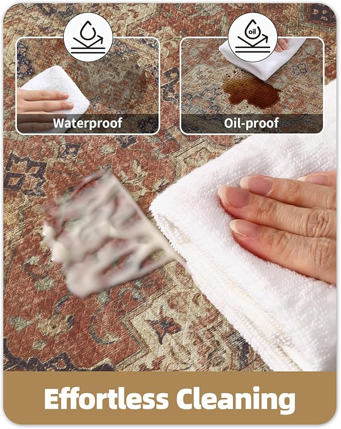Color&Geometry Anti Fatigue Kitchen Mats for Floor 24x87, Vintage Decor, Easy Clean, Waterproof & Oil Proof, 0.4" Thick Cushioned, Non-Slip Kitchen Runner Rug for Sink, Laundry, Office, Warm Coral