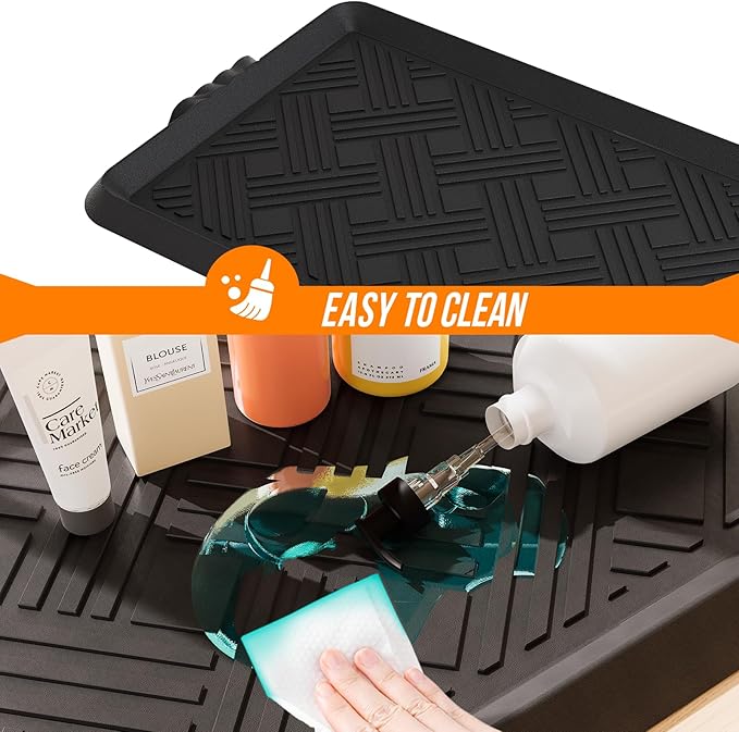 Rubber Boot Tray, Shoe Trays for Entryway, Versatile Boot Mat Tray with Raised Edge, 47"x16" Rubber Mat for Shoe Organizer Indoor/Outdoor Use