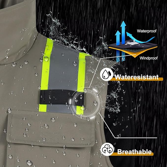 VENDACE Safety Vest High Visibility Reflective Fleece Winter Vest for Men with Pockets Hi Vis Construction Work Vest