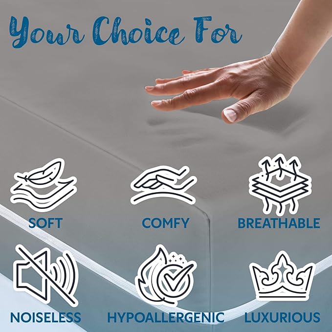 Guardmax Jersey Knitted Sleeper Sofa Zippered Mattress Encasement - Waterproof & Bed Bug Proof Mattress Protector - Comfortable, Soft, and Noiseless Zippered Bedding - Dust Mite Proof (60 x 72 x 5)