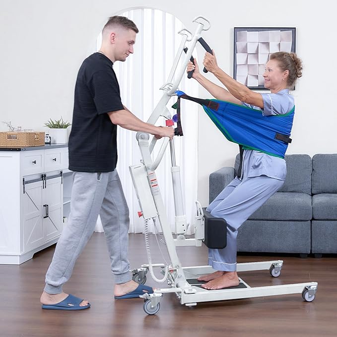 Stand Up Electric Patient Lift, Sit to Stand, Electric Power Patient Lift, Full Body Patient Transfer Lifter for Home Use and Facilities, 400 lb. Weight Capacity. Rechargeable Battery