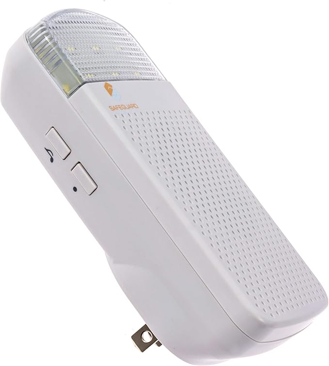 Safeguard Supply Wireless Doorbell Kit- 1000' Range Plug In Doorbell Ideal As Hearing Impaired Doorbell & Deaf Doorbell - Available 95dB Volume Setting & Attention Grabbing Flashing Doorbell Strobe