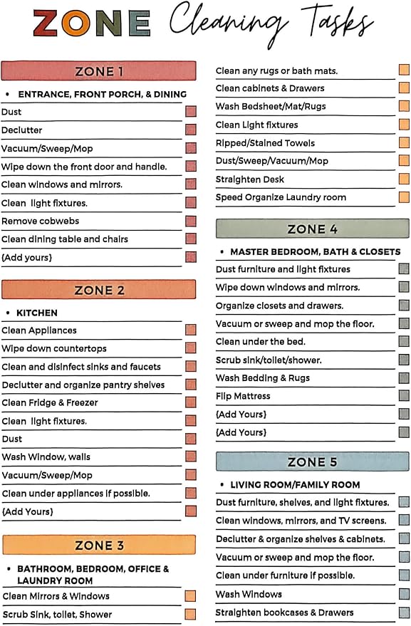 Adhd Cleaning Planner,Household Cleaning Planner, Daily, Weekly And Monthly House Cleaning Schedule And Checklist, Kitchen Bathroom Bedroom Specific Cleaning Schedules for Adults (white)
