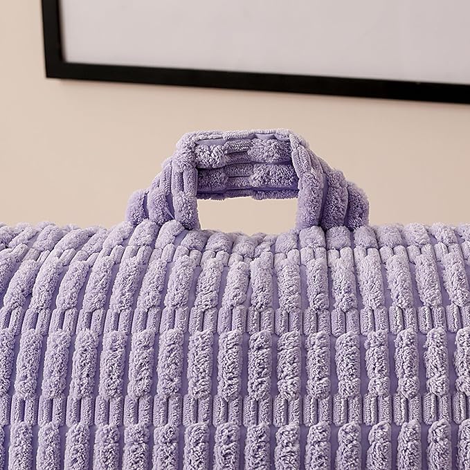 Reading Pillow for Sitting in Bed, Large Backrest Reading Pillow with Arm Rest,Back-Rest Support Cushion for Sit Up on Couch, Sofa, and Floor (Light Purple Corduroy, Standard(17"))