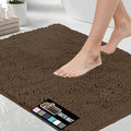 GORILLA GRIP Bath Rug Mat 60x24, Thick Soft Absorbent Chenille, Quick Dry Microfiber Mats, Rubber Backing Washable Shower Floor Rugs, Bathmat Runner, US Designed Bathroom Home Decor Accessories Brown