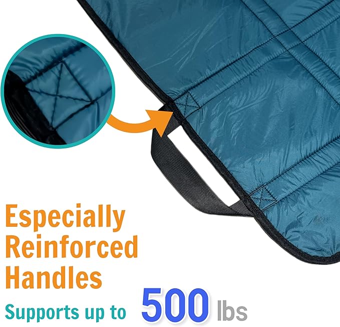 Upgraded 3-Layer Comfort Positioning Bed Pad with Handles Washable Waterproof Transfer Board for Turning Moving Patient Inconvenience Care Transfer Sheet, 48" x 40", Large, Mist Gray