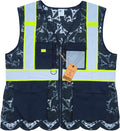 Lace-Mesh Safety Vest for Women & Men - Breathable, High Visibility Vest with Zipper & ANSI Class 2 Reflective Strips