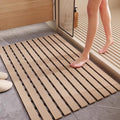Extra Long Non Slip Shower Mat Without Suction Cups,Heavy Duty Rubber Bathtub Mat Spliceable,Cuttable,Quick Drain,Indoor Outdoor Use,2pack (Beige)…