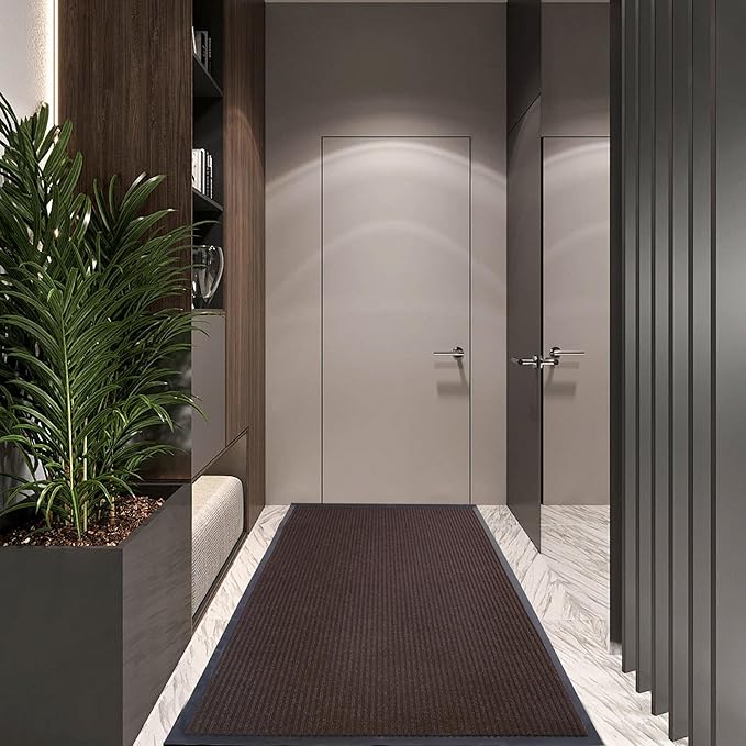 tonchean Commercial Grade Entrance Mat 3x10Ft Heavy Duty PVC Non-Slip Door Floor Mat, Indoor Outdoor Runner Rugs, Brush Step Entrance Mats for Corridor, Kitchen, Home, High Traffic Area