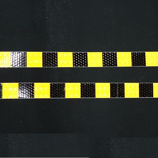 Yellow Black Reflective Tape Outdoor Waterproof 1 inch X 166 feet, High Visibility Hazard Conspicuity Safety Industrial Marking Tape