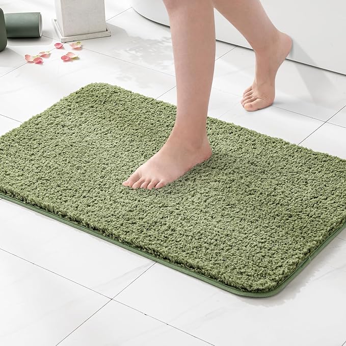 MIULEE Sage Absorbent Bathroom Rugs, Soft Large Bath Mats Non-Slip and Quick-Drying for Bathroom Floor Bathtub Showers, Machine Washable Carpet (24 x 36 Inches)