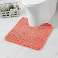 MIULEE Microfiber Toilet Bath Mat U-Shaped Contour Shaggy Bathroom Rugs Non Slip Extra Thick Soft Bath Rug Absorbent Water for Bathroom Commode Machine Washable(20x24 Inch, Living Coral)