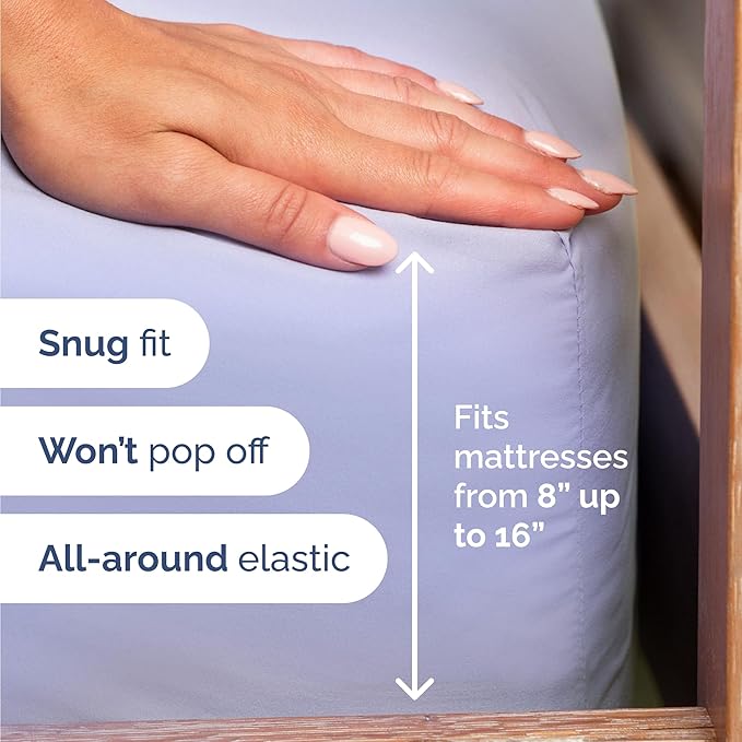 Twin 4 Piece Sheet Set - Cooling & Breathable Bed Sheets - Hotel Luxury Bed Sheets for Women, Men, Kids & Teens - Comfy Bedding w/Deep Pockets & Easy Fit - Soft & Wrinkle Free - Twin Lavender Sheets