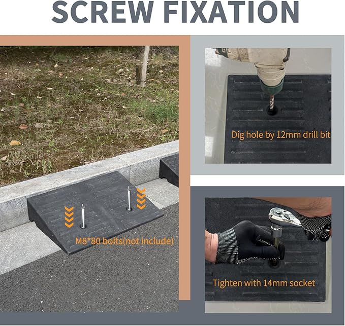 Curb Ramps for Driveway Threshold Wheelchair Doorway Sidewalks Shed Heavy Duty, 2 Pack 3.9 inch Rise, Ramps for Wheelchairs for Home Steps, Motorcycles, Lawn Mowers, 7000lbs Powersport Load ing