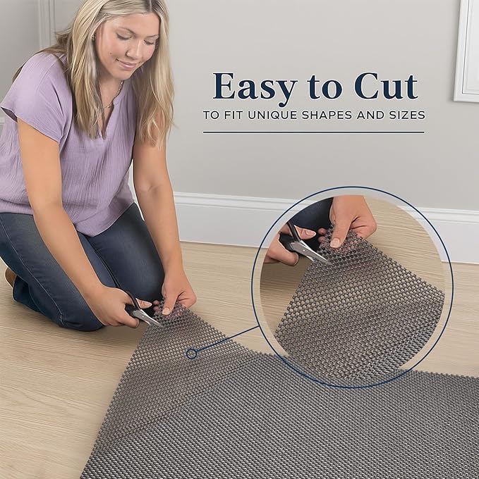 Veken 6 Ft Round Rug Pad Gripper for Hardwood Floors, Non Slip Circle Rug Pads for Area Rugs, Thick Dark Grey Rug Grippers for Tile Floors, Under Carpet Anti Skid Mat, Keep Your Rugs Safe and in Place