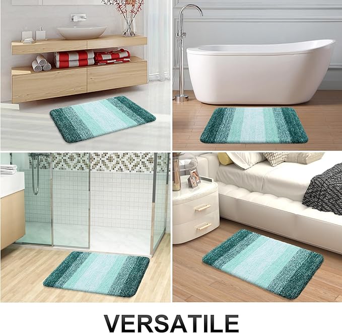 OLANLY Bathroom Runner Rugs 59x24, Extra Soft Absorbent Microfiber Bath Rugs, Rubber Backing, Quick Dry, Washable Bath Mats for Bathroom Floor, Tub and Shower, Home Decor Accessories, Blackish Green