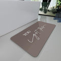 Bath Mat, Bathroom Mat Rugs Super Absorbent Shower Mats Non Slip Quick Dry Thin Rubber Mats for Bathroom Floor Fit Under Door, Shower Rug for Bathtub, Shower, Beige
