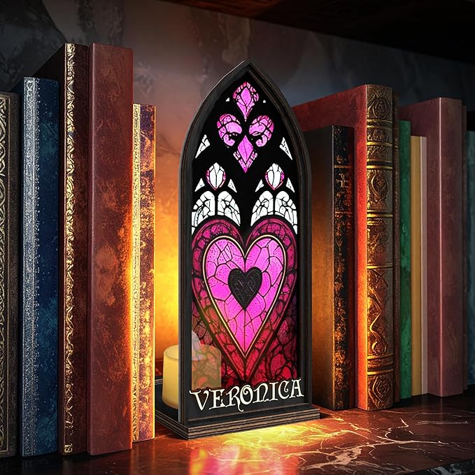 Personalized Fantasy Book Nook, Custom Cozy Glow Library Sign with Name, Bookish Gift for Book Lovers, Readers, Writers, Bookshelf Accessories, Reading Corner Decor, Glowing Library Insert