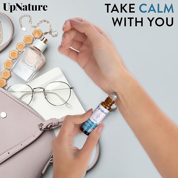 UpNature Calm Essential Oil Roll On - Self Care Gifts for Women - 100% Natural Stress Relief Aromatherapy Blend – Relaxation Gifts for Teens Girls