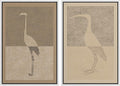 MUDECOR Framed Canvas Print Wall Art Bird Silhouette Modern Minimalist with Heron Crane Illustrations Modern Art Decorative Bohemian Colorful for Living Room, Bedroom, Office - 24"x36"x2 White
