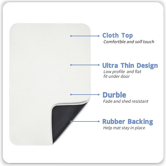 Bathroom Rugs Set 2 Pieces,Thin Bathroom Mats,Toilet Rugs,Quick Dry,Non-Slip,Machine Washable,Low Pile,Absorbent Bath Mats,Shower,Sink,Home Decor Accessories.Cream,1'5"x2'3"+1'8"x2" U Shape