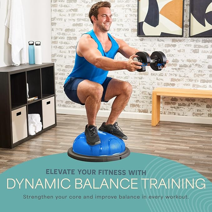 Lifepro Half Balance Ball Trainer - Stability Ball for Exercise, Full-Body Workouts, Home Gym, and Physical Therapy - Non-Slip Equipment for Balance Training