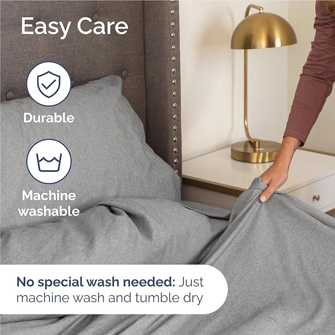 Twin XL 4 Piece Sheet Set - Cooling and Breathable Bed Sheets - Hotel Luxury Bed Sheets for Women, Men, Kids & Teens - Deep Pockets - Easy Fit - Soft and Wrinkle Free - Twin XL Heathered Grey Sheets