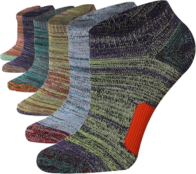 Tipi Toe Women’s 6-Pack Athletic Cushioned Running Ankle Socks – Soft, Breathable Fabric with Arch Support for Comfort