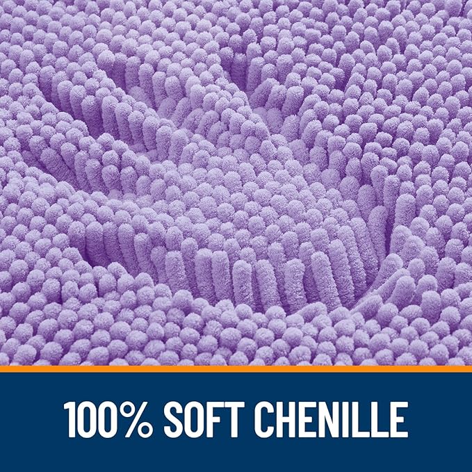 OLANLY Bathroom Rugs 59x24, Extra Soft Absorbent Chenille Bath Rugs, Rubber Backing Quick Dry, Machine Washable Bath Mats for Bathroom Floor, Tub and Shower, Home Decor Accessories, Lavender