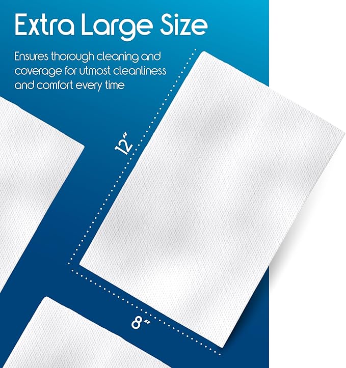 Inspire Adult Wet Wipes, Wash Cloths | Adult Wipes for Incontinence & Cleansing for Elderly, 8"x12" (200 count)