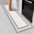 Kitchen Mats Cushioned Anti Fatigue Kitchen Mats for Floor Waterproof Non-Skid Ergonomic Comfort Memory Foam Rugs Kitchen Runner Rug for Kitchen, Home, Office, Sink, Stove 17.3"x59" White