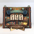 Personalized Books Read This Year Counter with Name, Book tracker for Reading Goal Challenge, Bookish Gifts for Literary Teachers, Writer, Bookshelf Accessories for Wall & Table, Home Library Décor