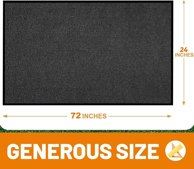 Front Door Mat, 2' x 6' Commercial Floor Mat, Heavy Duty Welcome Mat, Rubber Backing Non Slip Doormat for Entryway