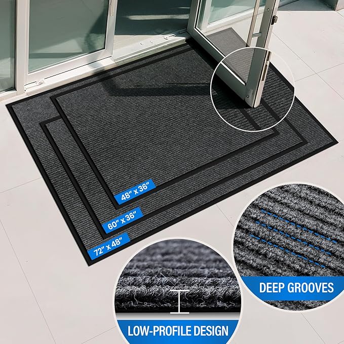 3' X 4' Durable Front Door Mat Indoor Outdoor Entrance, Commercial Door Floor Mat Heavy Duty Non-Slip Backing Entryway Doormats, Outdoor Mat for Home Entrance & Commercial High Traffic Area