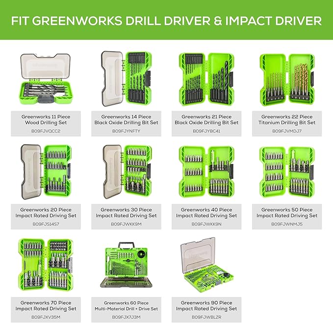 Greenworks 24V Brushless Cordless Impact Driver Kit, 2650 in./lbs Torque 1/4-inch Hex, Variable Speed Impact Drill/Driver Set, Included (2) USB (Power Bank) Batteries and Dual Port Charger, Bits