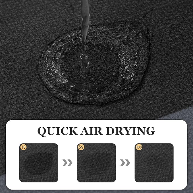 ACCUMTEK Ultra Thin Bath Mat, Upgrade Backing Non Slip Thin Bath Mats Fit Under Door, Quick Dry Ultra Absorbent Bathroom Rugs, Machine Washable Bath Rugs for Bathroom, Bathtub, Black/Bordered/59 x20