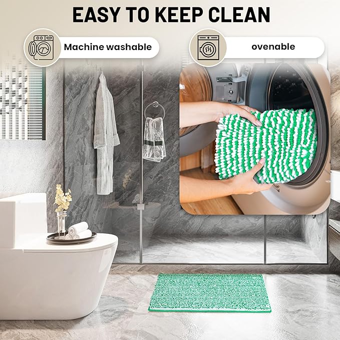 Ultra-Soft Bathroom Rug Set, 2-Piece – Absorbent, Non-Slip, Machine Washable Bath Mats for Bathroom, Shower, Sink, Kitchen （20" x 32" + 17" x 24"）