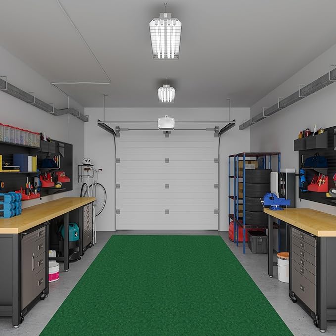 Ottomanson 6'6" x 29' Hallway Runner with Scraper Pile - Extra Durable Non-Slip Rug Mat for Indoor & Outdoor Use - Ideal for Kitchen, Entryway & Garage - High-Traffic Carpet, Green