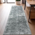 jinchan Moroccan Runner Rug 2x5 - Kitchen Machine Washable Runner Rug Modern Geometric Soft Low-Pile Lightweight Non-Slip Carpet for Entryway Hallway Laundry Room Bedroom Farmhouse (2x5ft, Dark Grey)